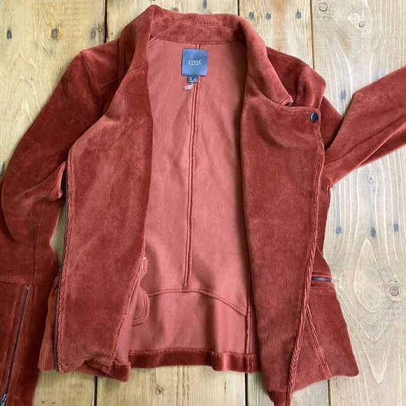 Lysse New York Dark orange Corduroy Blazer Jacket Diagonal Zip S - Picture 3 of 8
